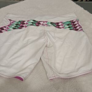 Women's Athletic Shorts with Pink and Green Accents